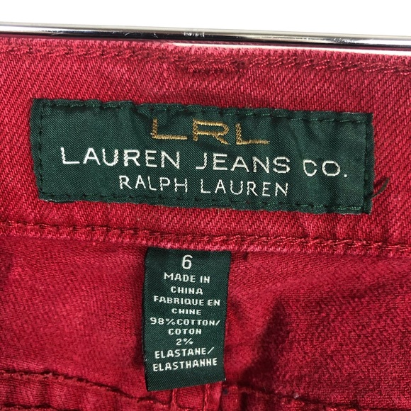 Lauren Jeans Co. RALPH LAUREN Red Jeans Women’s Sz 6 Modern Straight - Picture 8 of 9